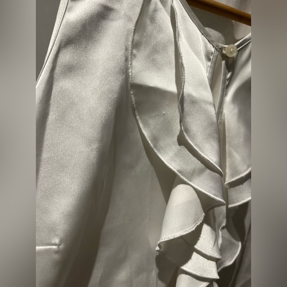 Calvin Klein Ivory Ruffle Front Blouse - Picture 3 of 5